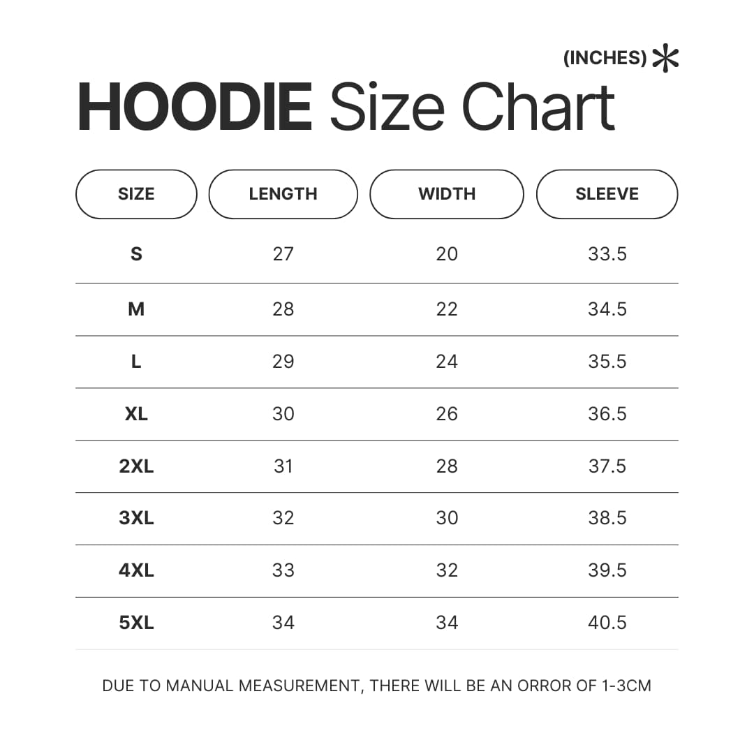 Hoodie Size Chart - The Last Of Us UK Shop