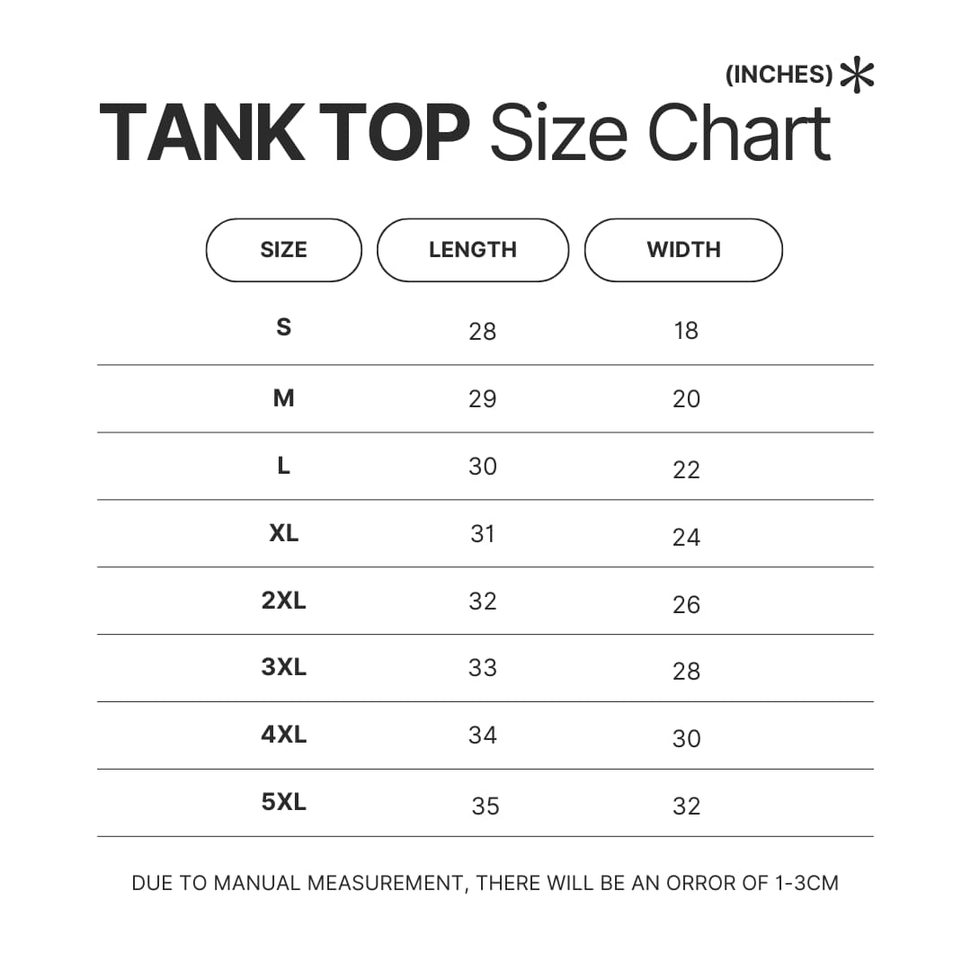 Tank Top Size Chart - The Last Of Us UK Shop